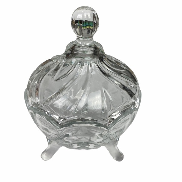 Stephanie 2 Piece Glass Candy Dish 3.5 Inches NEW - Picture 1 of 6